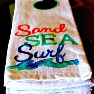 CYNTHIA ROWLEY KITCHEN TOWELS SET OF TWO SAND SEA